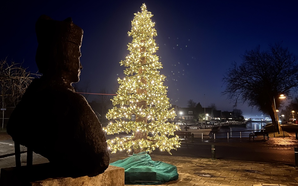 kerstboom kerst hallum opzetten verlichting vrijwilligers