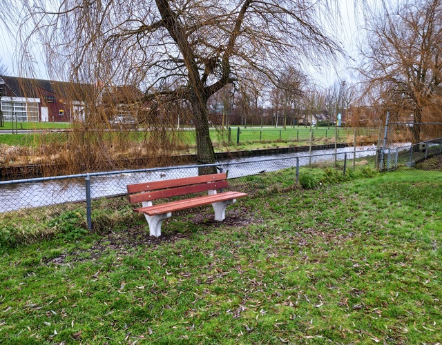 nieuw zitbanken speeltuin hallum singel zitbank bomen