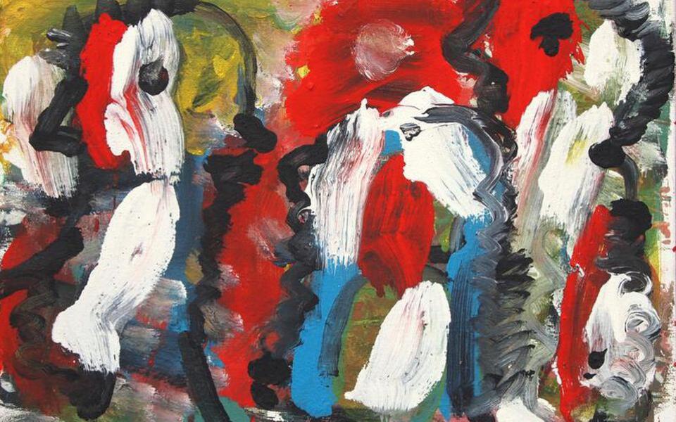 Expositie Aernout Voorthuijsen in Hallum bonte blikvanger schilderijen