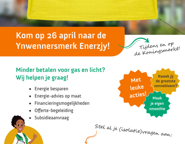 poster energie duurzaamheid markt duurzaamheidsmarkt energiemarkt acties uitleg locatie tijd rommelmarkt hallum