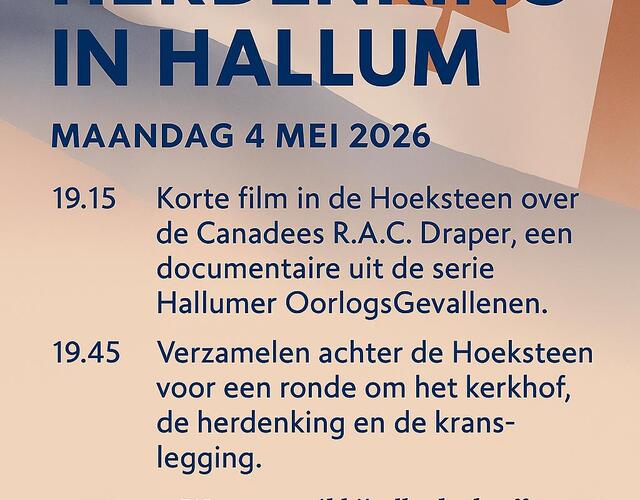 Flyer 4 mei Dodenherdenking Hallum 2026
